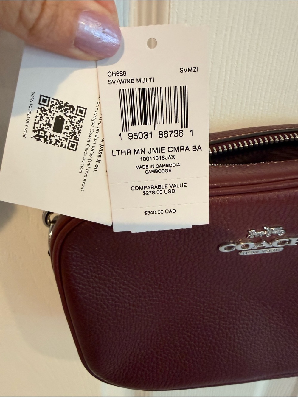 Coach Leather Camera Bag in Burgundy - Picture 5 of 7